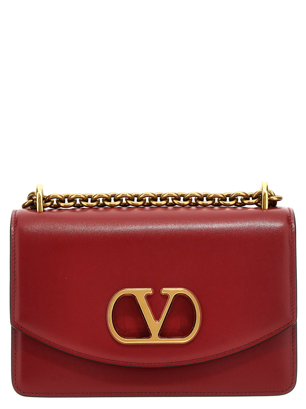 Red Calfskin Shoulder Bag