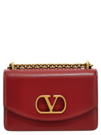 Red Calfskin Shoulder Bag