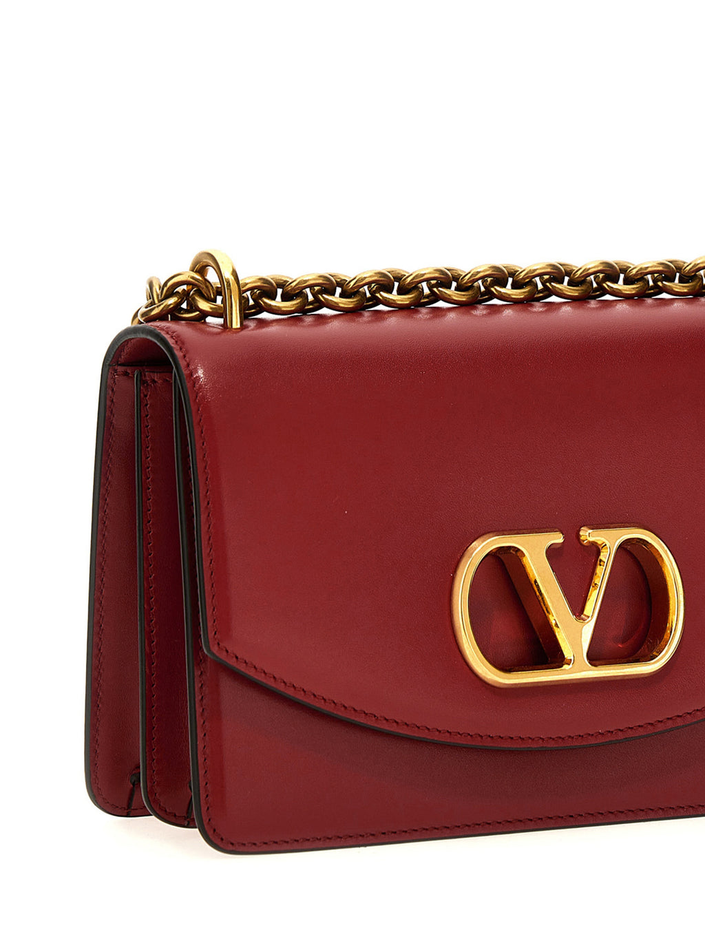 Red Calfskin Shoulder Bag