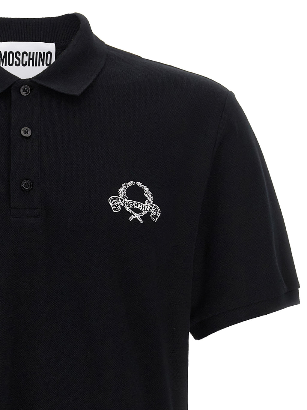 Black Cotton Piqué Polo Shirt