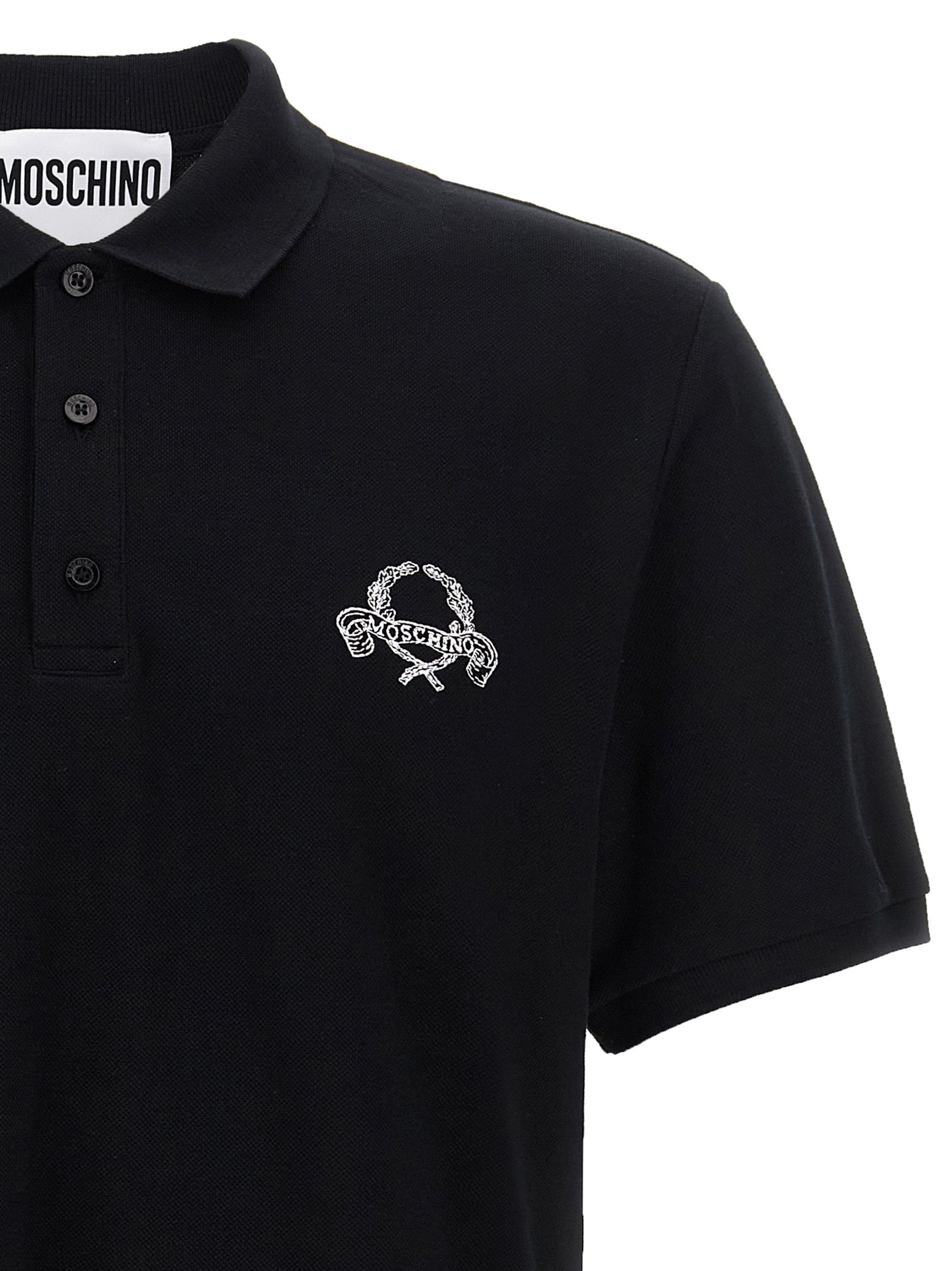 Black Cotton Piqué Polo Shirt