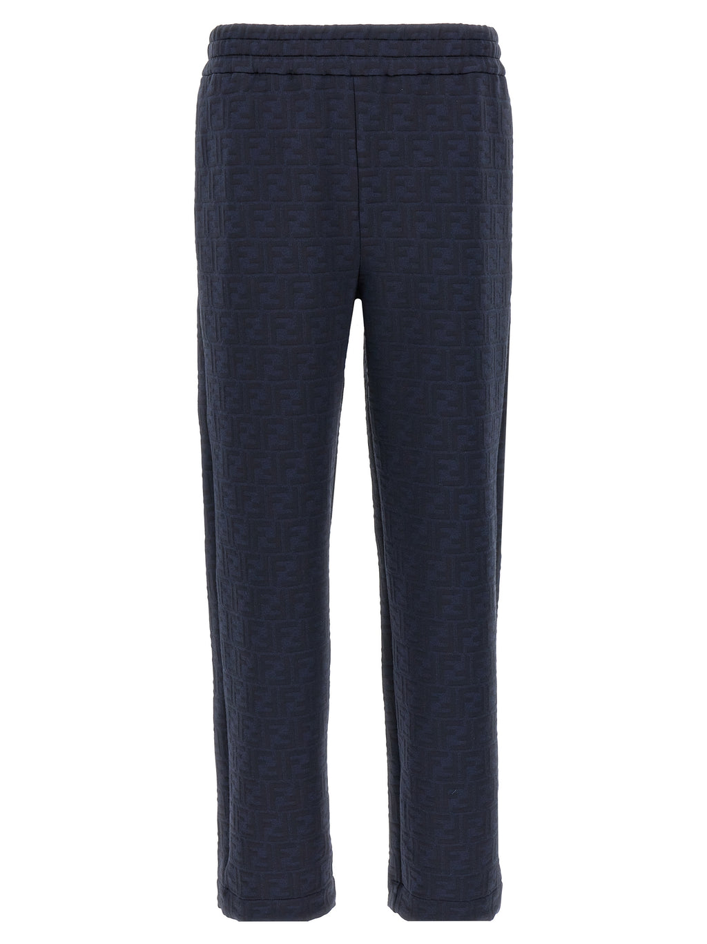 Blue Stretch Cotton-Polyester Joggers