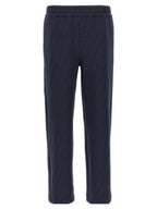 Blue Stretch Cotton-Polyester Joggers