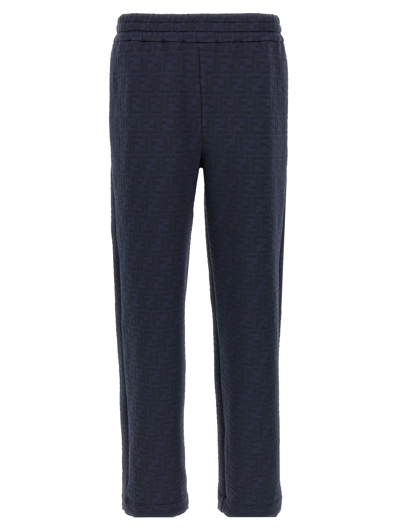 Blue Stretch Cotton-Polyester Joggers