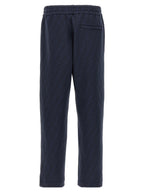 Blue Stretch Cotton-Polyester Joggers
