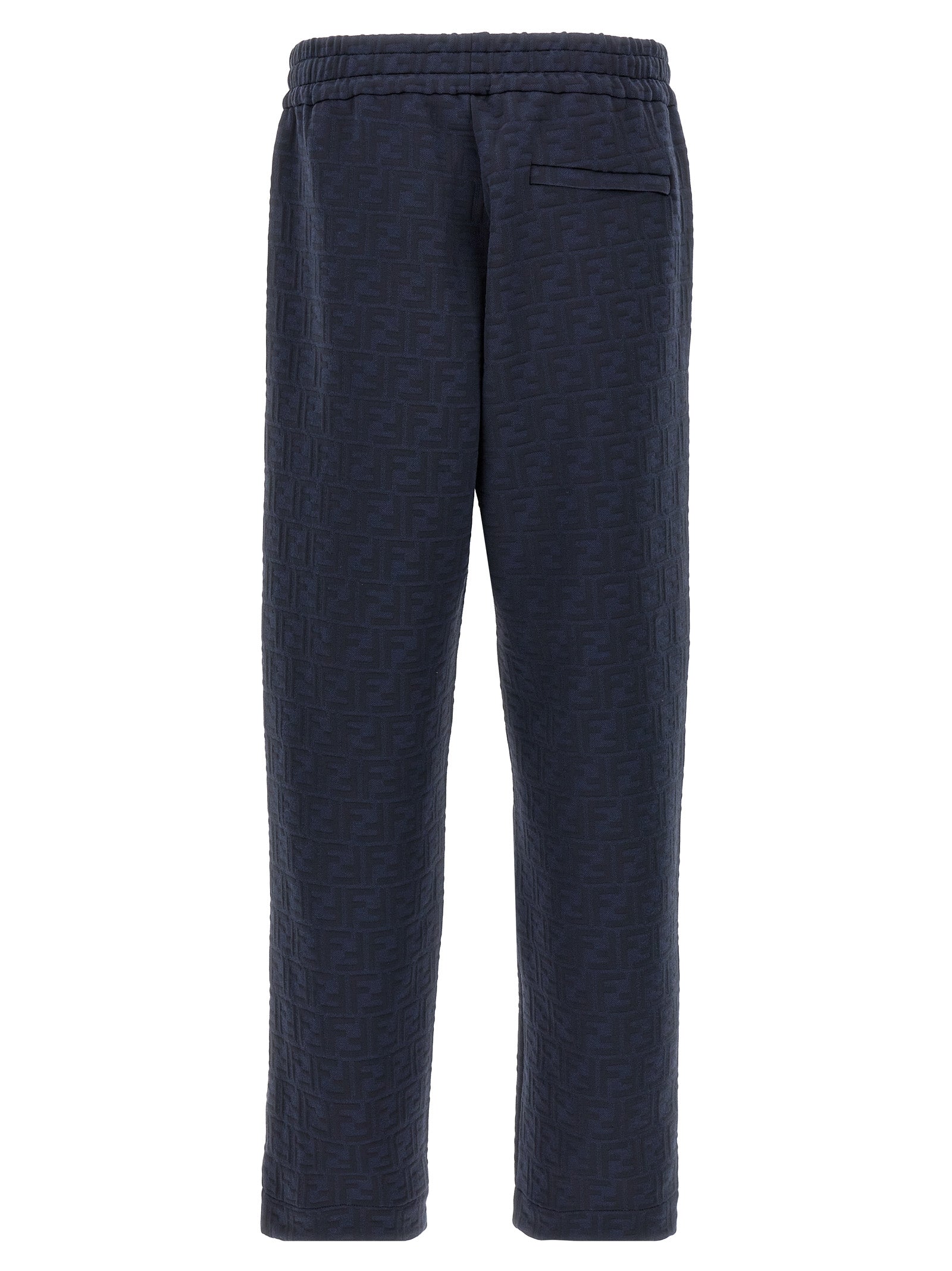 Blue Stretch Cotton-Polyester Joggers