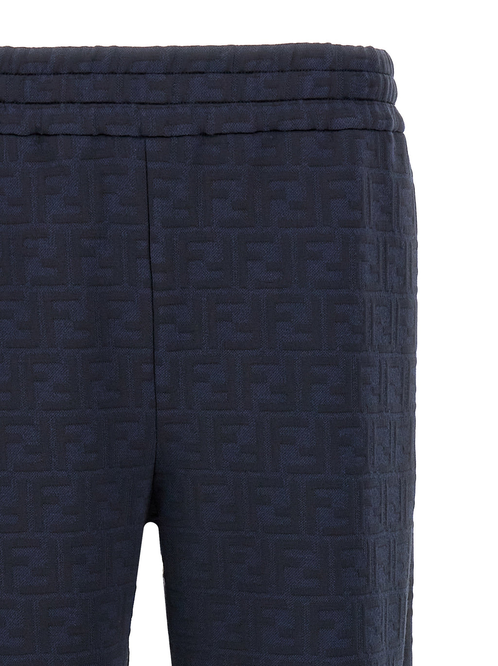 Blue Stretch Cotton-Polyester Joggers