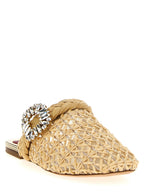 Beige Raffia Bab Viv’ Mules