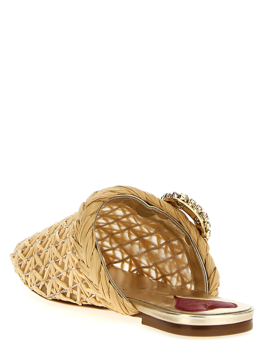 Beige Raffia Bab Viv’ Mules