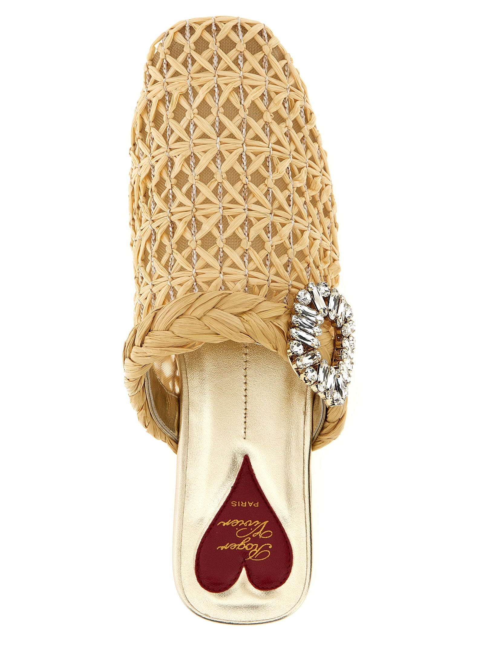 Beige Raffia Bab Viv’ Mules
