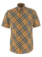 Beige Cotton Check Blouse