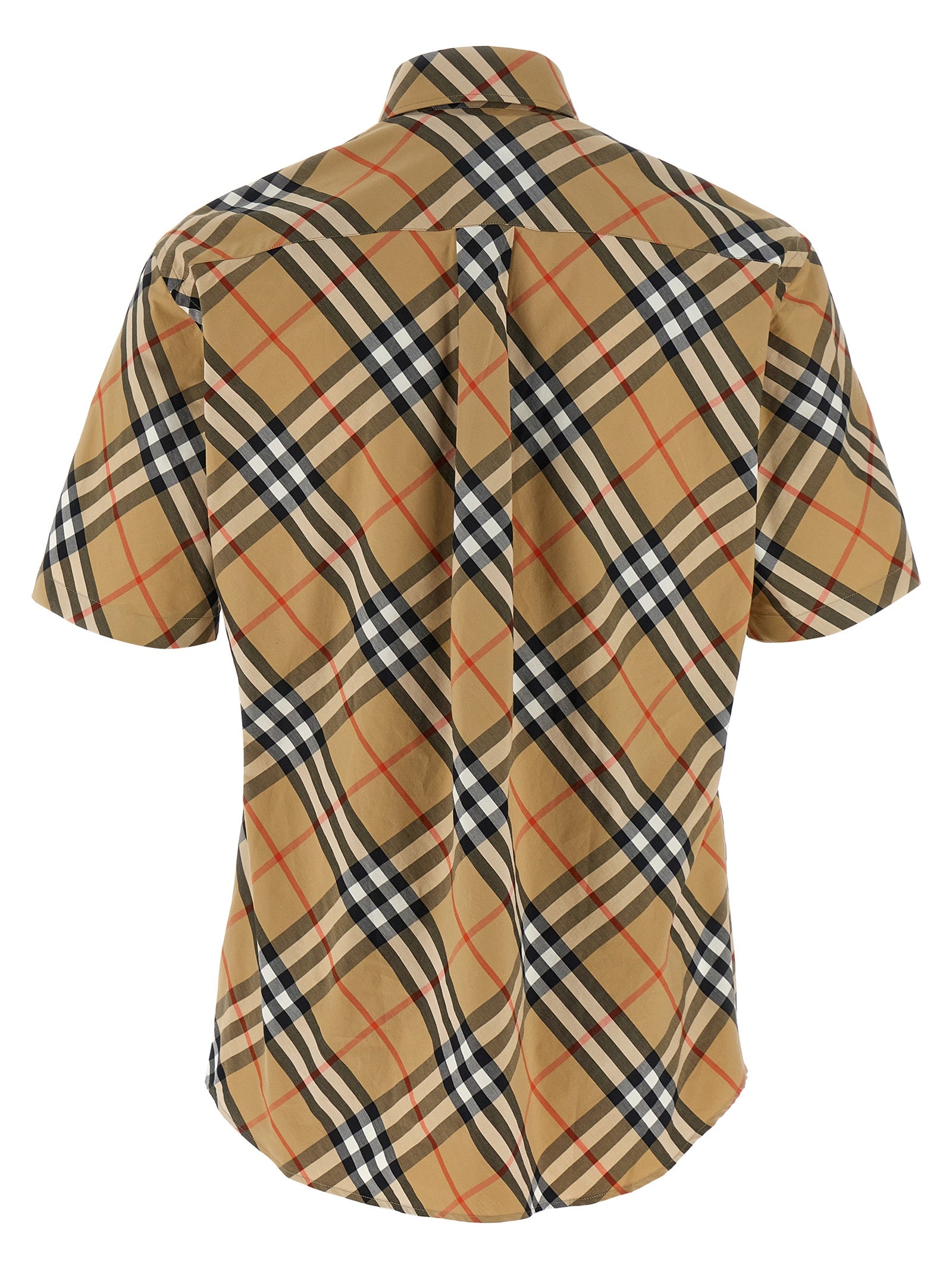 Beige Cotton Check Blouse