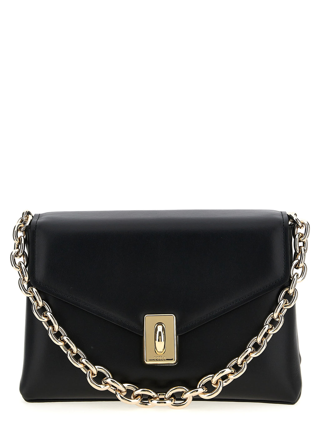 Black Leather Meridiana Shoulder Bag