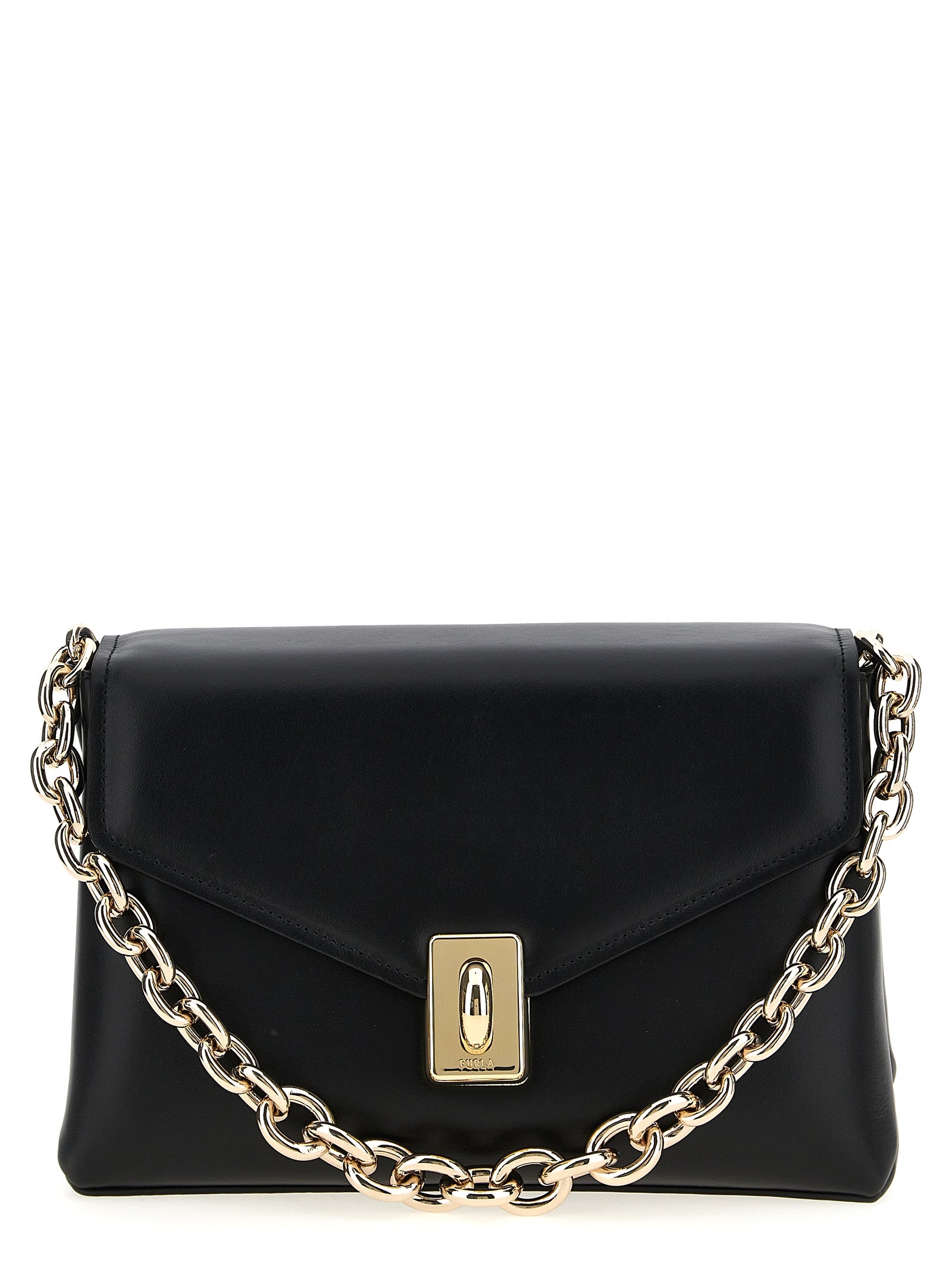 Black Leather Meridiana Shoulder Bag