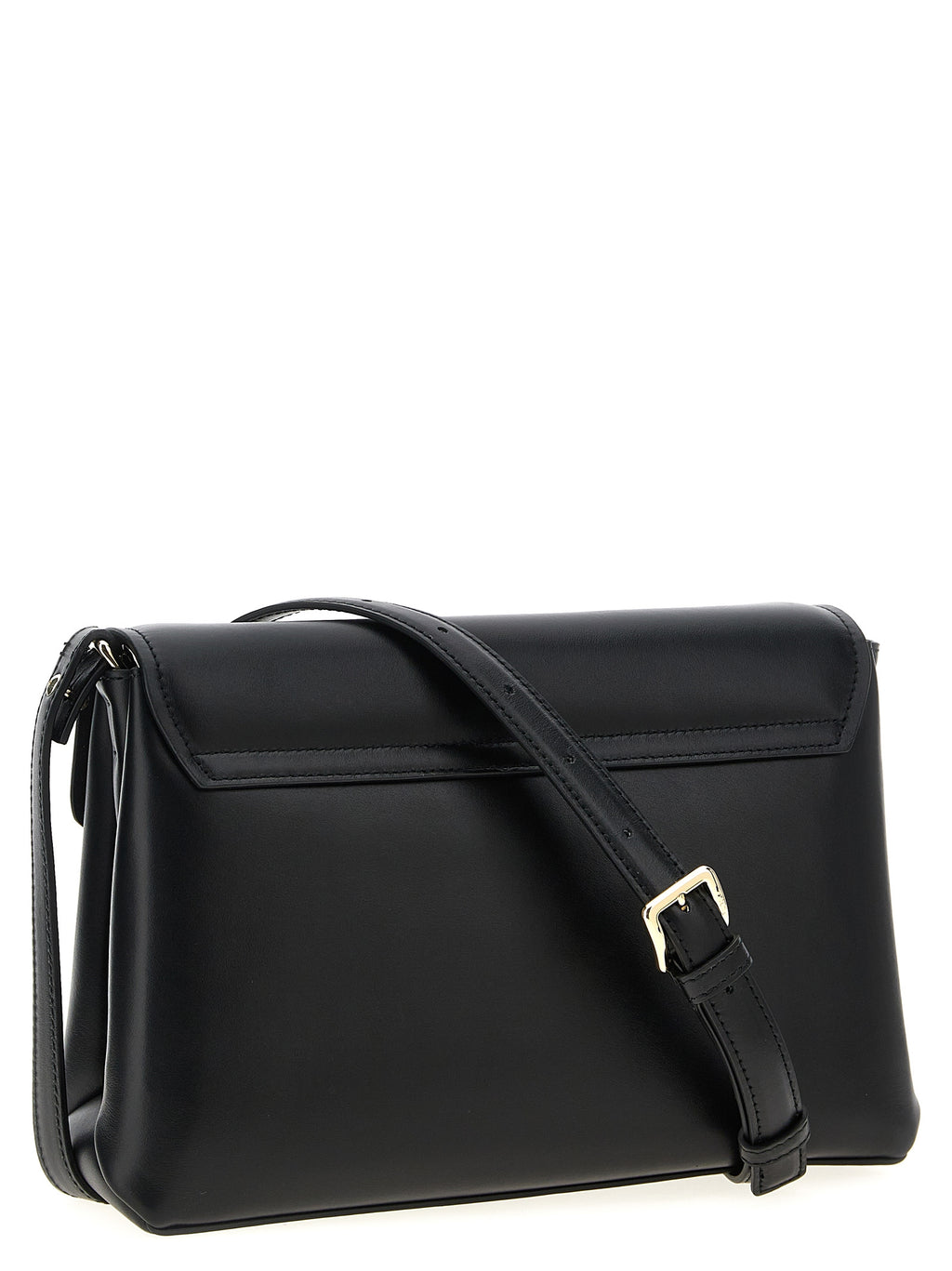 Black Leather Meridiana Shoulder Bag