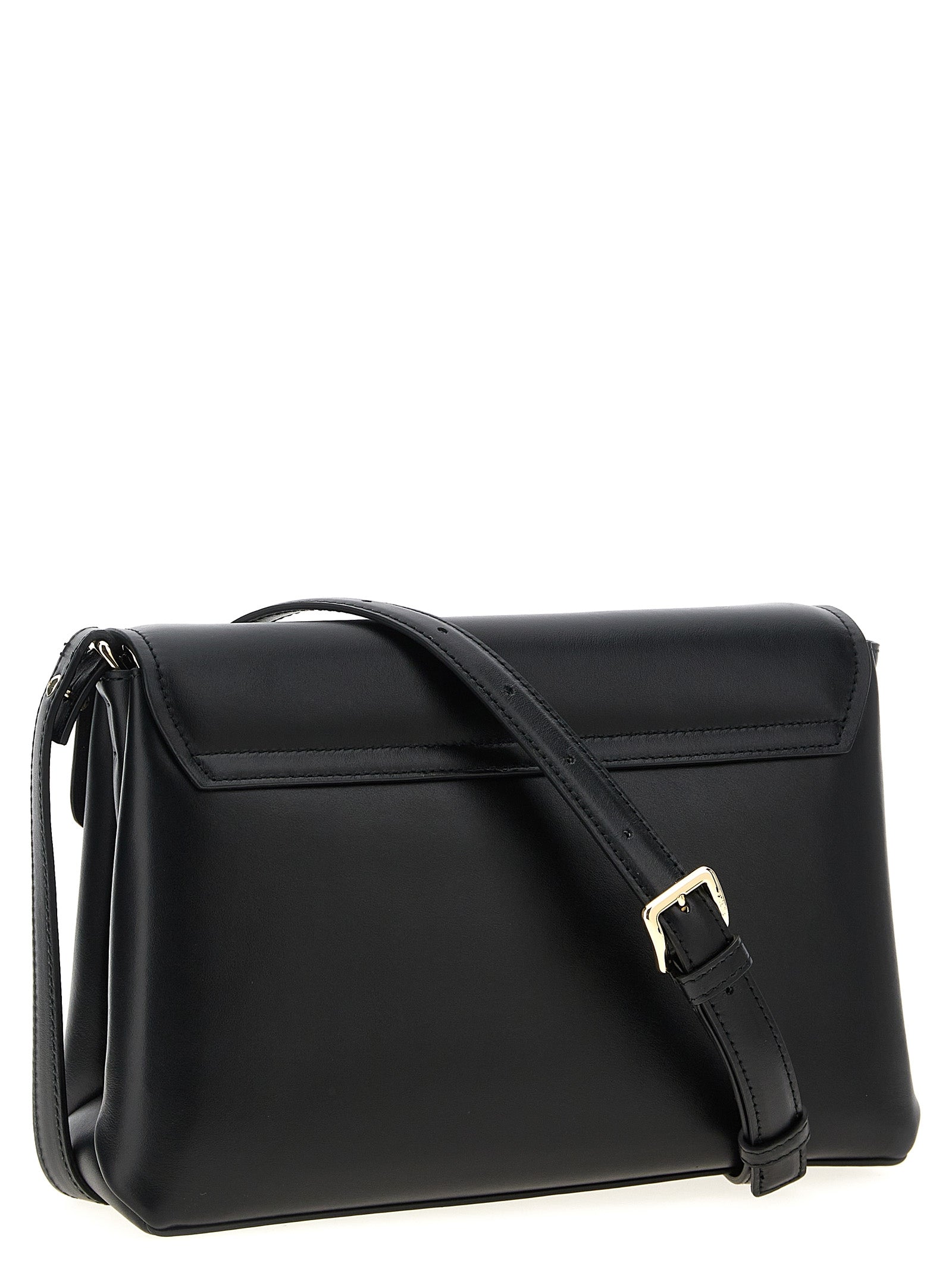 Black Leather Meridiana Shoulder Bag
