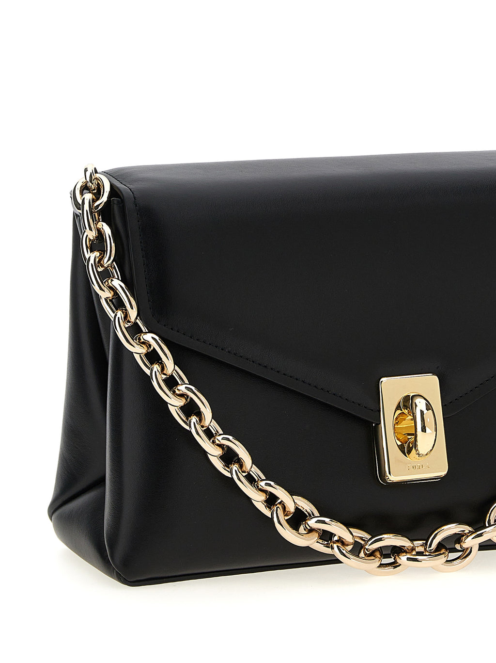 Black Leather Meridiana Shoulder Bag