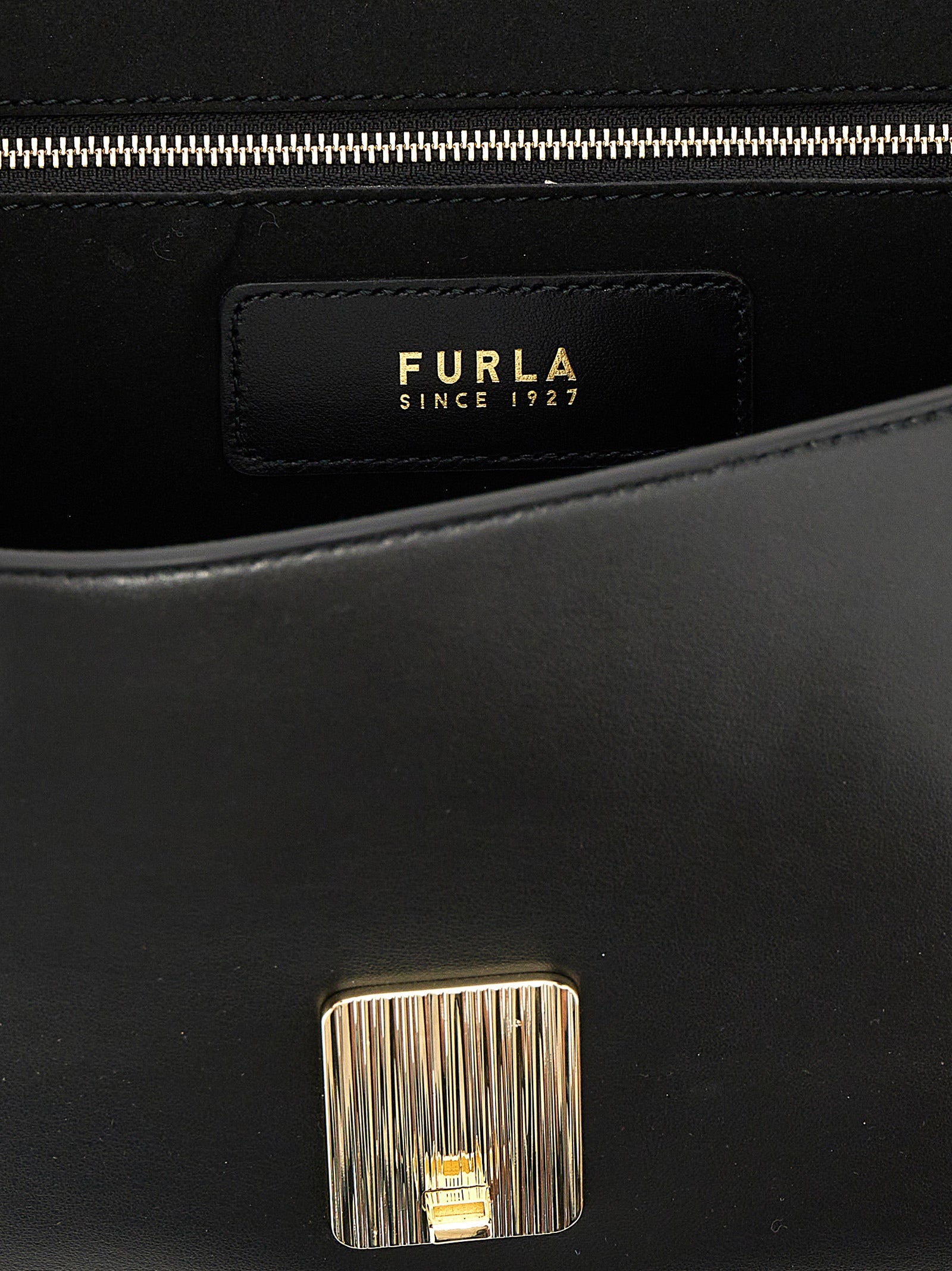 Black Leather Meridiana Shoulder Bag