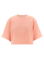 Cotton Crop Sweatshirt With Roma Embroidery