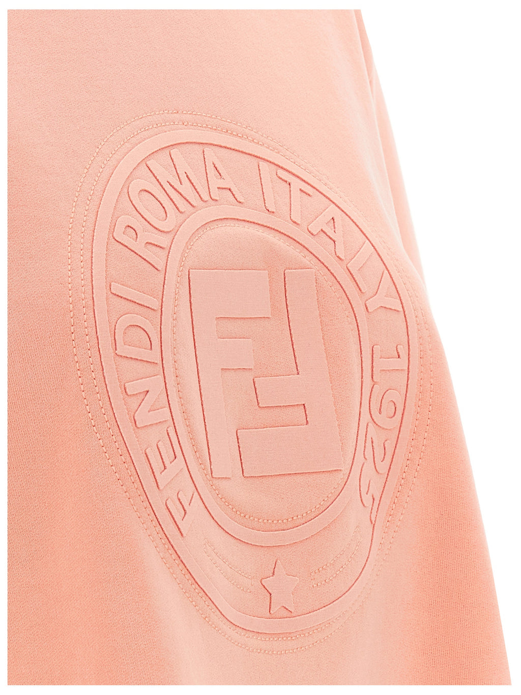 Cotton Crop Sweatshirt With Roma Embroidery