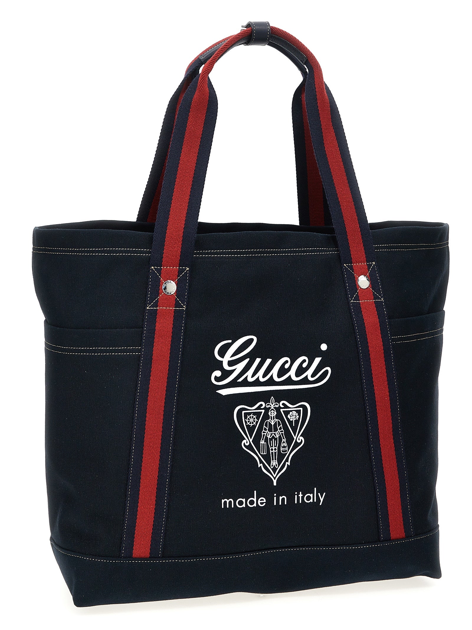 Large Blue Cotton Tote Bag