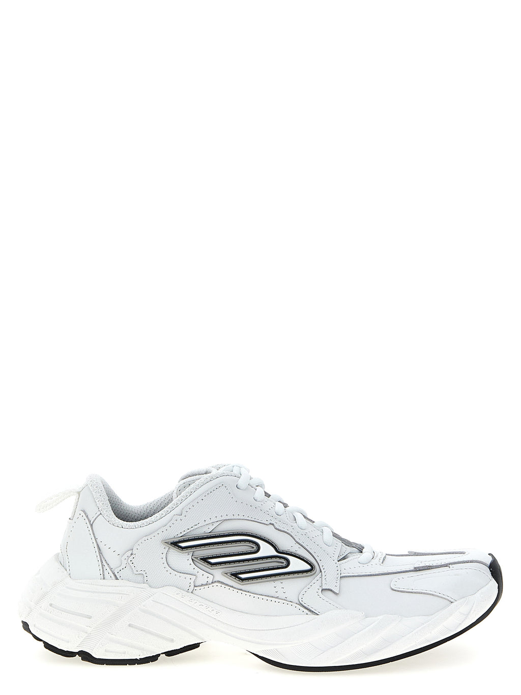 White Cowhide Leather Monday Sneakers