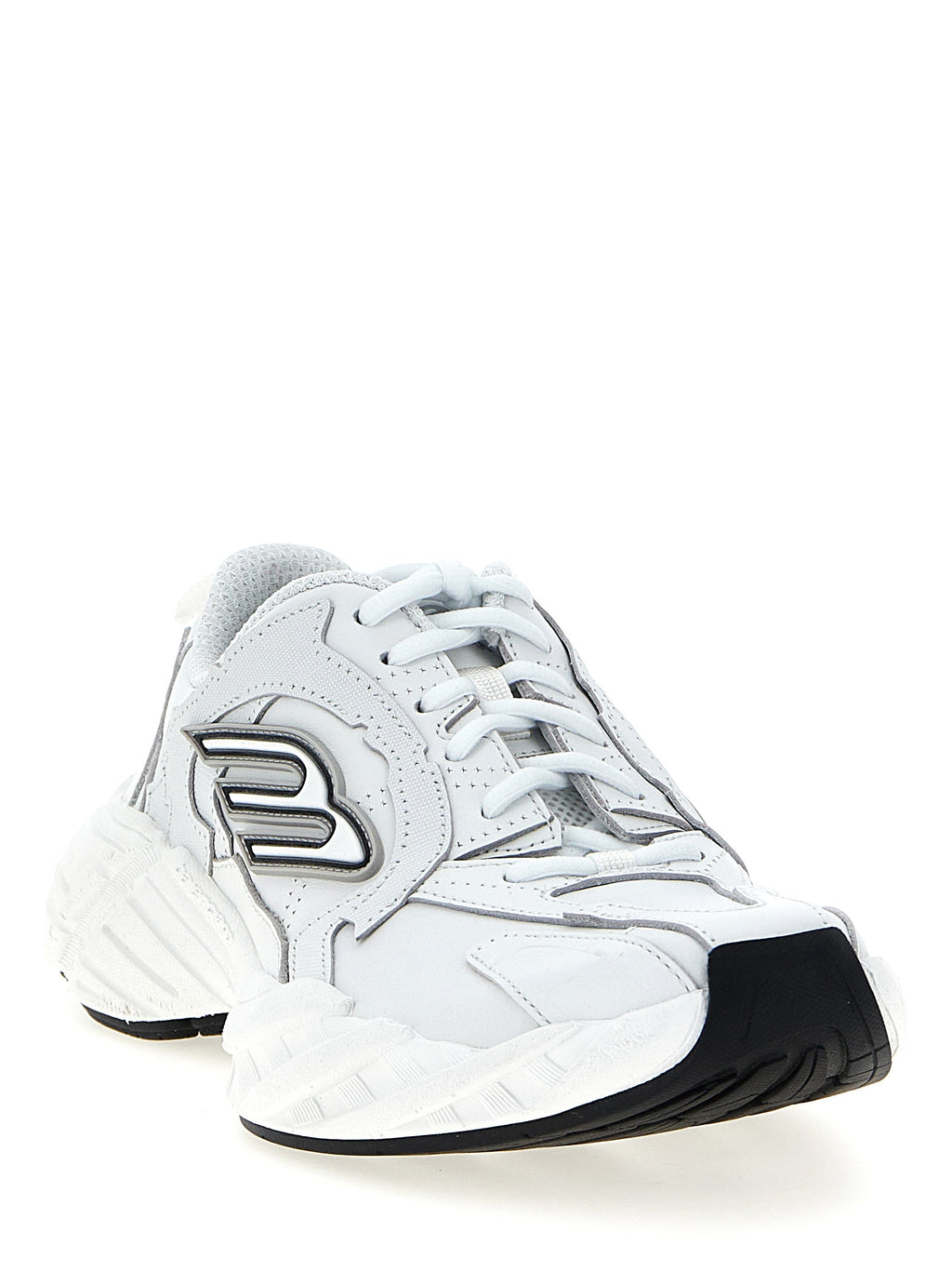 White Cowhide Leather Monday Sneakers