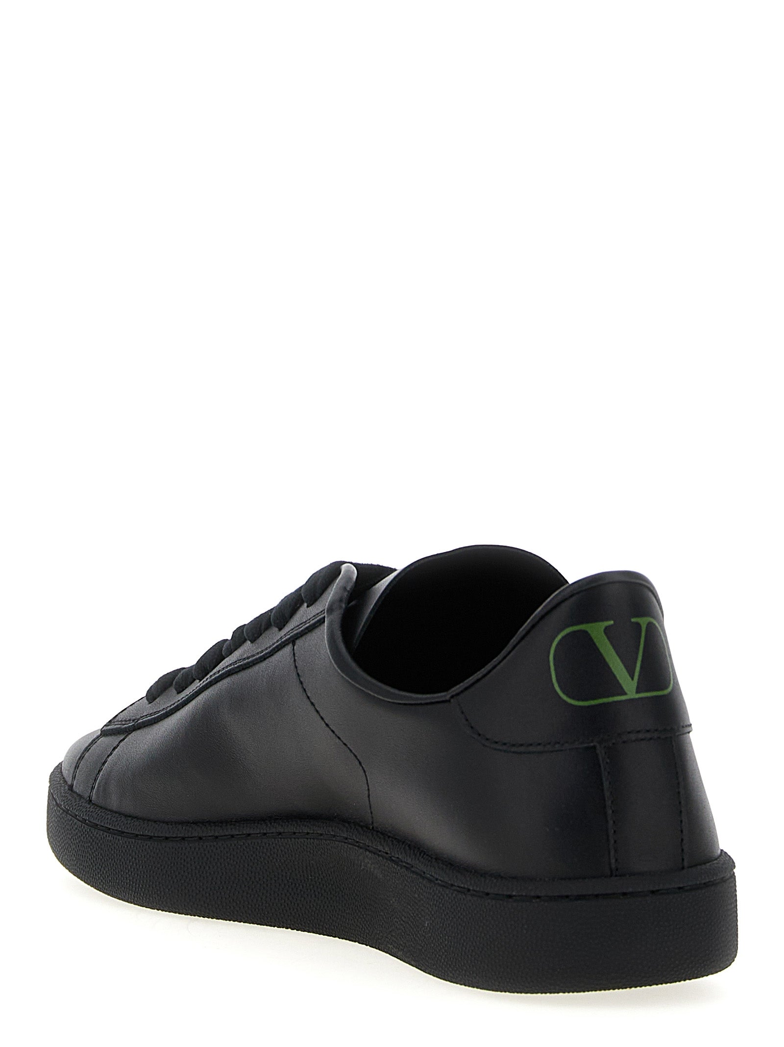 Black Calfskin Low Top Sneakers