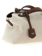 Medium By The Way Soft Beige Canvas Hammered Leather Handbag