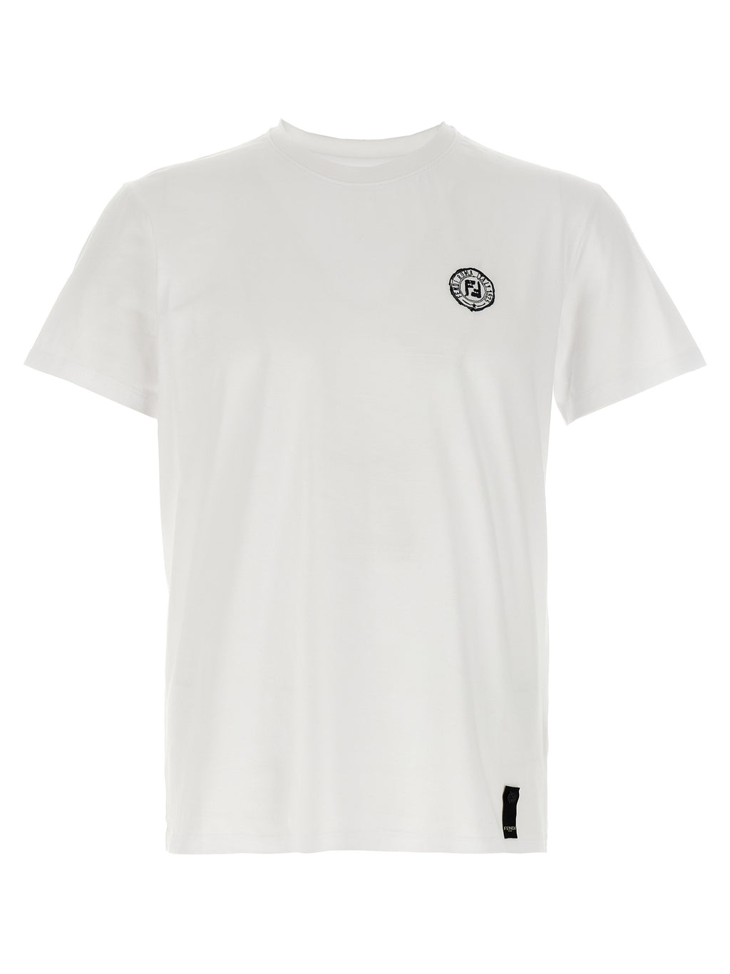 White Cotton T-Shirt With Postcards Patch