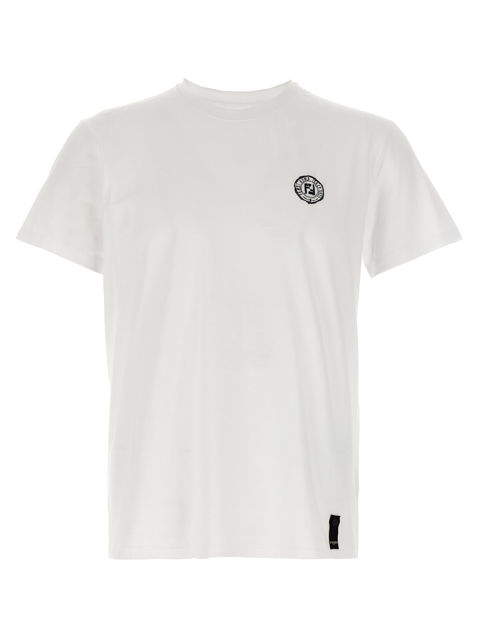 White Cotton T-Shirt With Postcards Patch