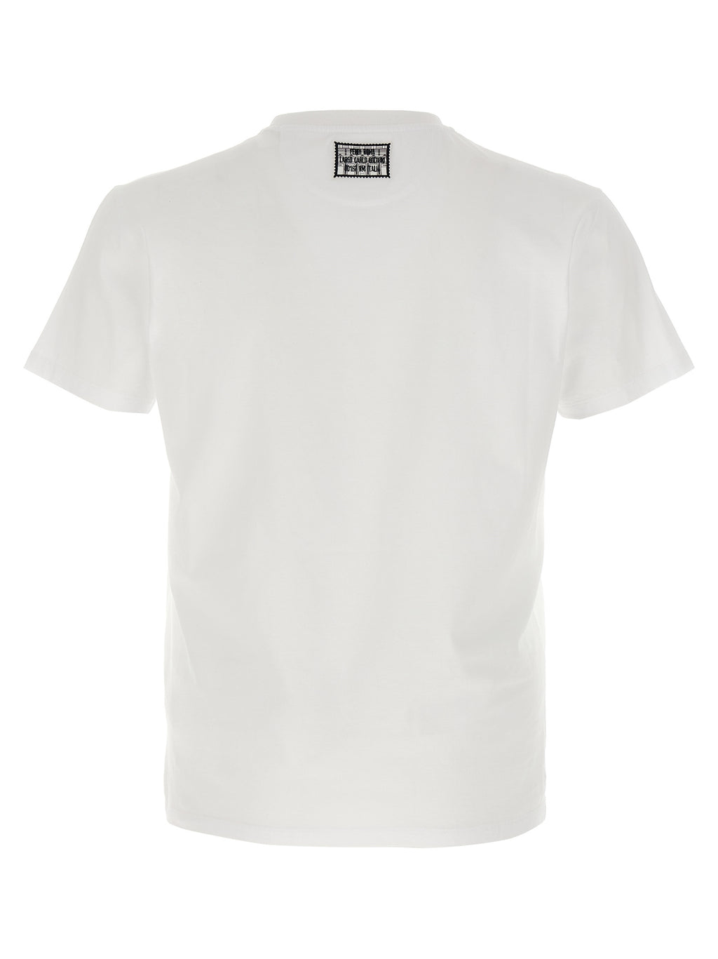 White Cotton T-Shirt With Postcards Patch