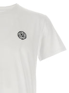 White Cotton T-Shirt With Postcards Patch