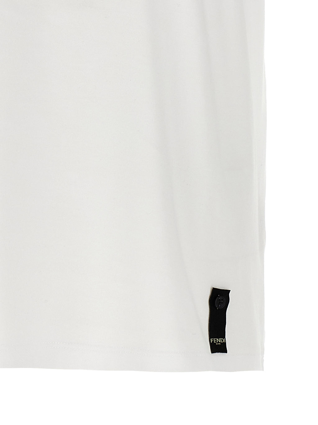 White Cotton T-Shirt With Postcards Patch