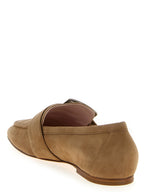 Beige Goatskin Slip-On Loafers