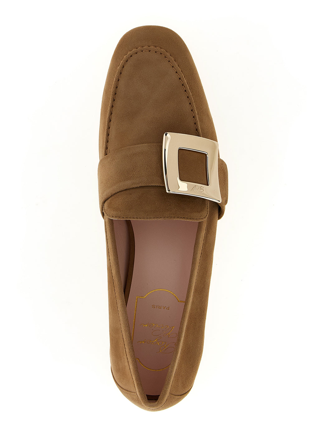 Beige Goatskin Slip-On Loafers