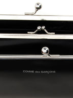 Black Cowhide Classic Clasp Wallet