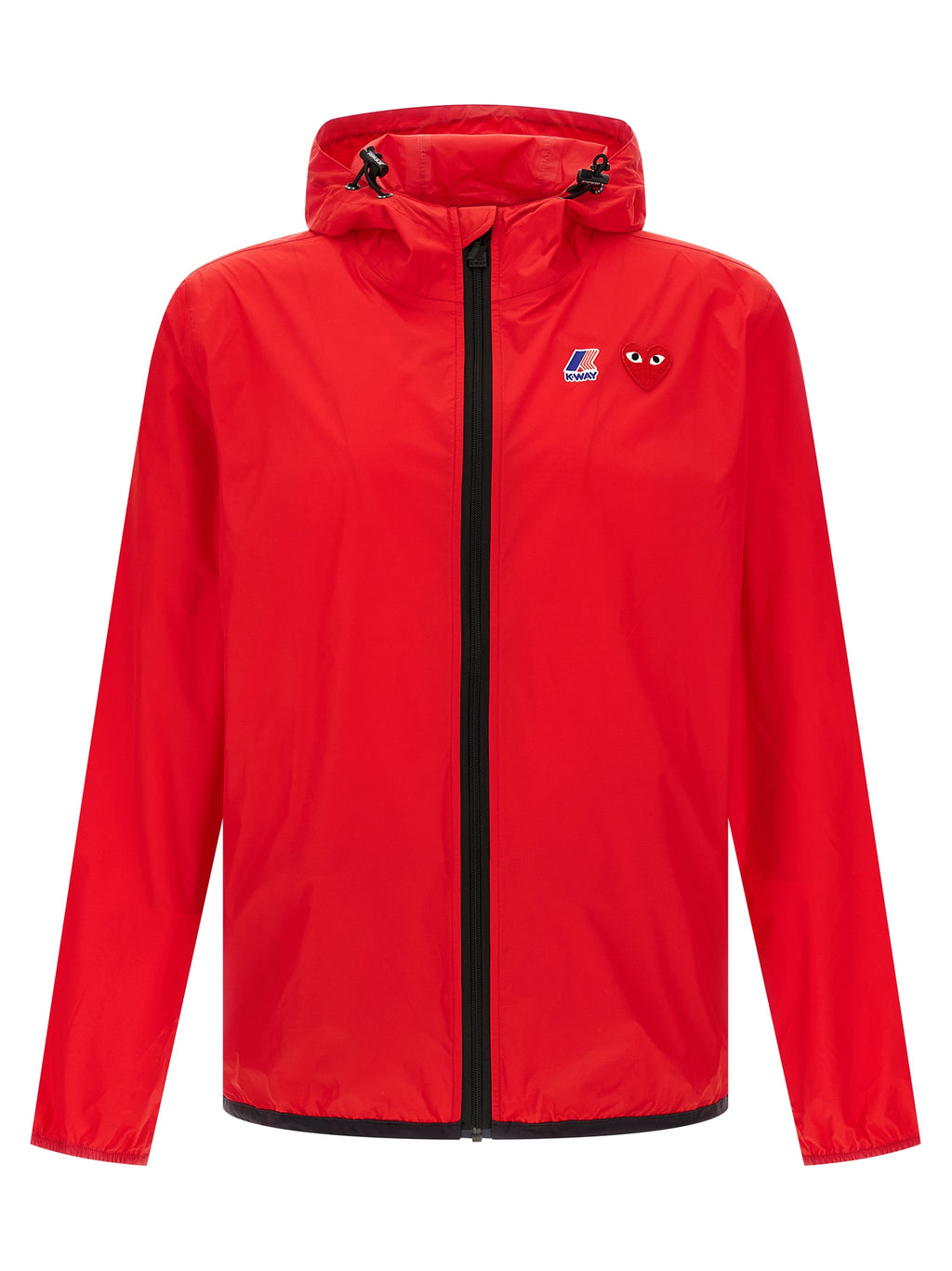 Red Nylon Shell Jacket Play x Kway Hooded Waterproof