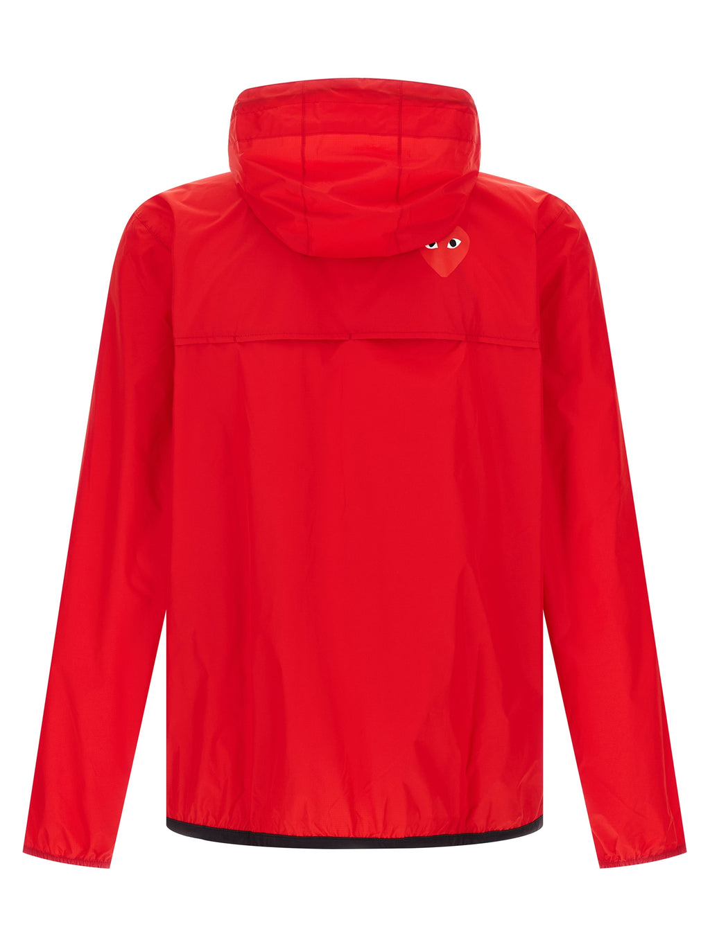 Red Nylon Shell Jacket Play x Kway Hooded Waterproof