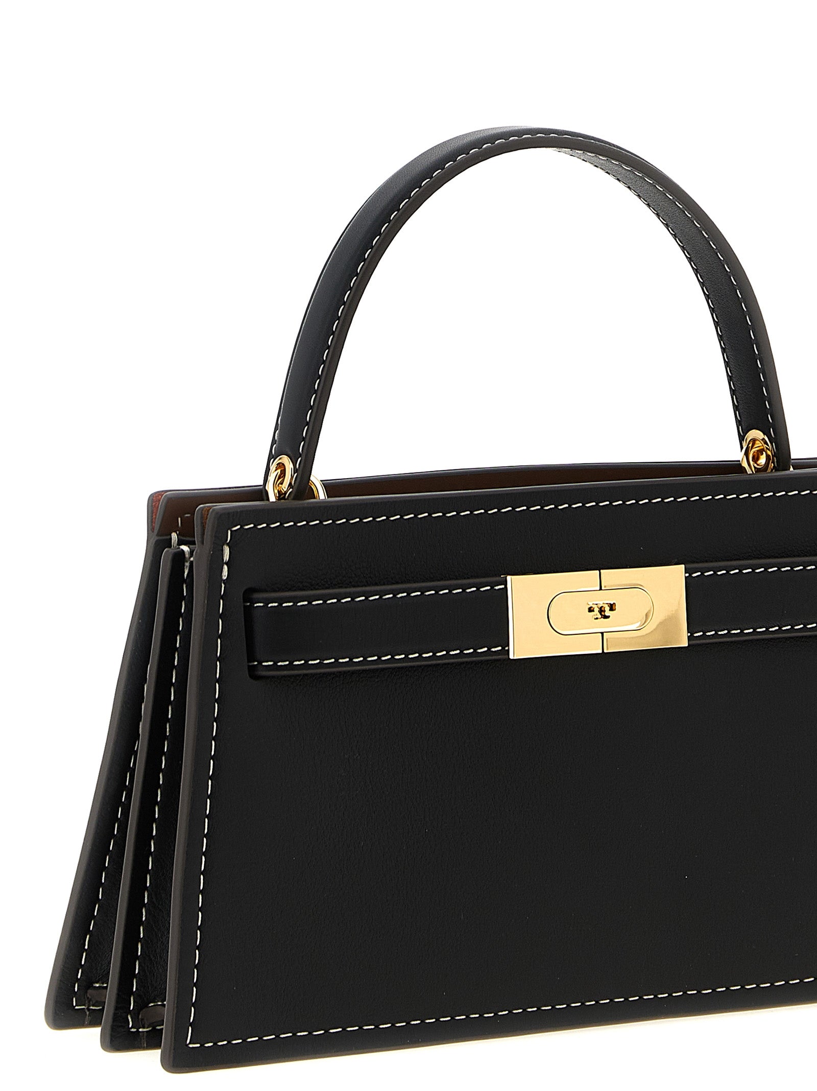 Petite Lee Radziwill Black Cowhide Handbag