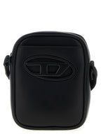 Black Polyurethane Holi D Crossbody Bag