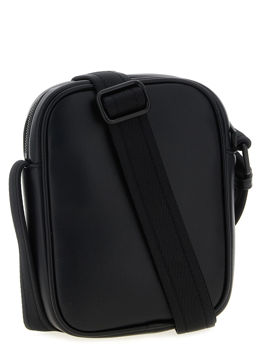 Black Polyurethane Holi D Crossbody Bag