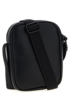 Black Polyurethane Holi D Crossbody Bag