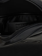 Black Polyurethane Holi D Crossbody Bag