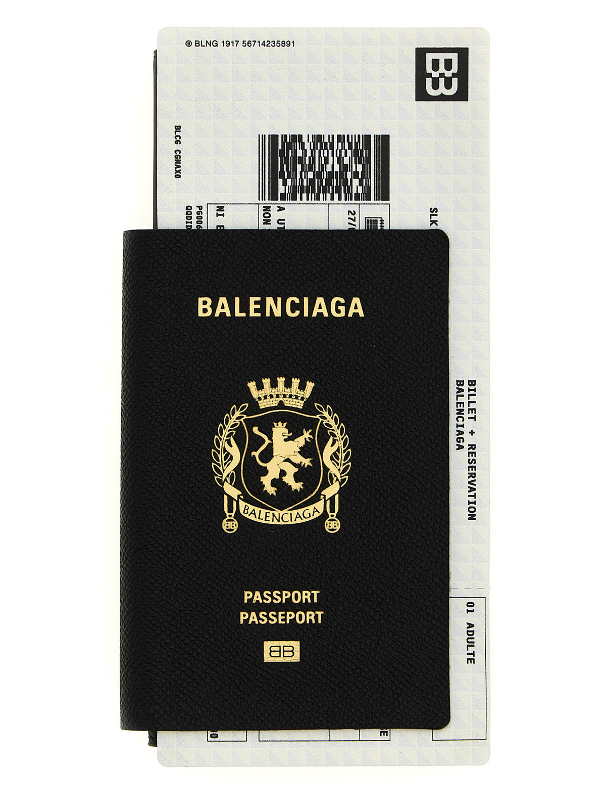 Black Calf Leather Passport Lungo Wallet