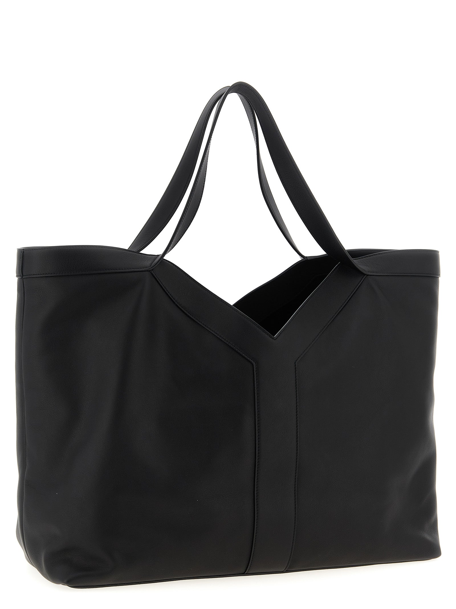 Large Calfskin Leather Shopping Bag