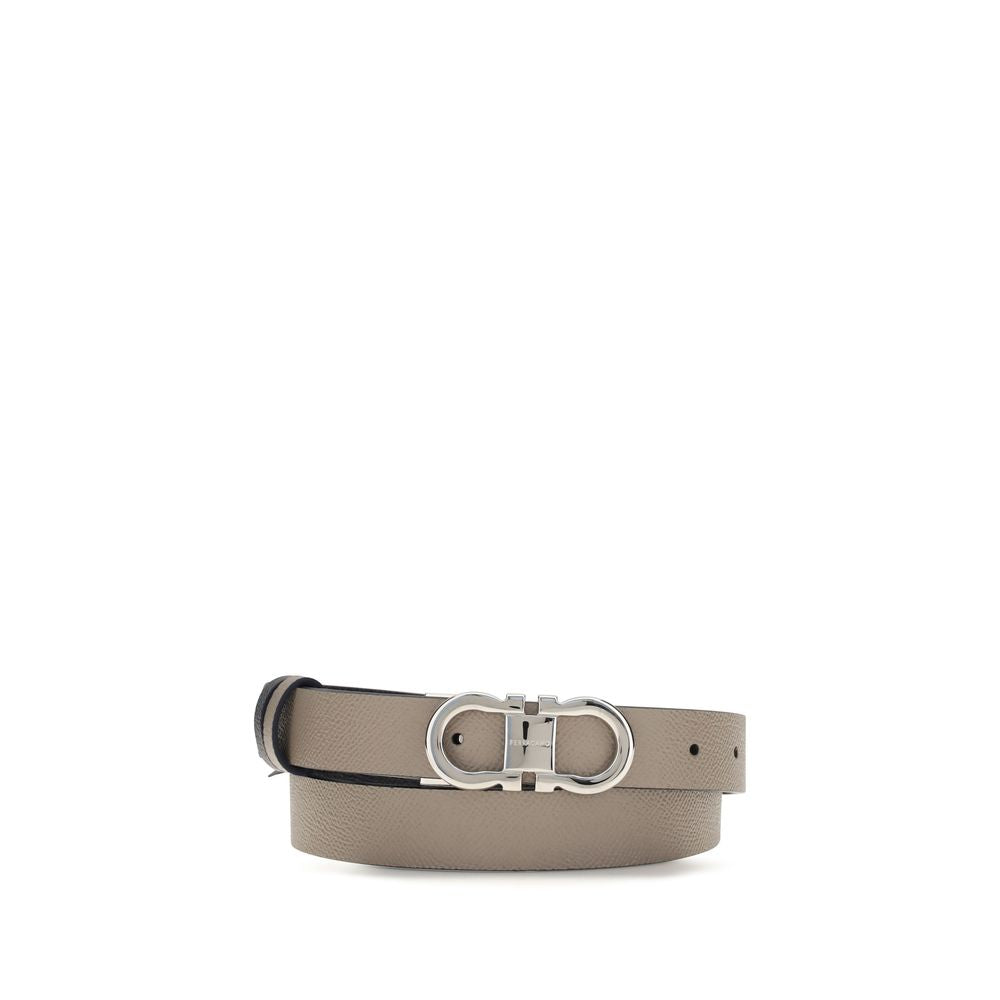 Pebbled Calfskin Gancini Reversible Belt