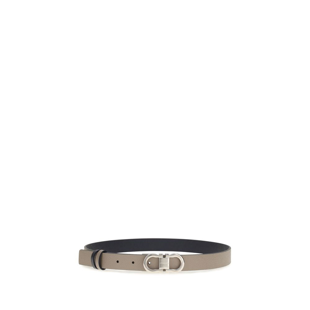 Pebbled Calfskin Gancini Reversible Belt