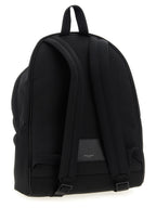 Black Polyamide Backpack with Leather Inserts