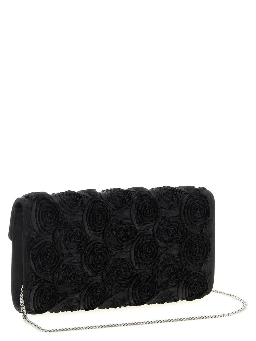 Black Satin Efflorescence Clutch
